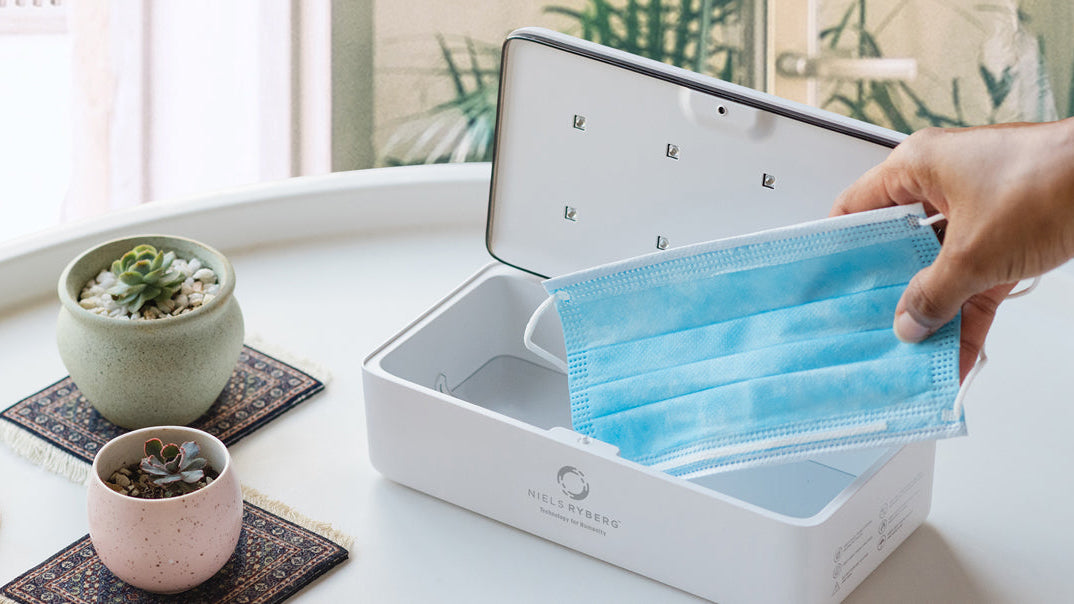 Safely sterilize your masks, protect yourself from covid19. The best sterilizer on sale. SGS certified UVC sterilizer Niels Ryberg.
